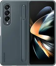 [Samsung] Galaxy Z Fold4 Standing Cover with S Pen and S Pen Holder, Protective Phone Case with Kickstand for Hands Free Viewing, US Version, Gray Green