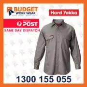 Hard Yakka Long Sleeve Open Front Cotton Drill Work Shirt (Y07500)