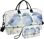 [YXYZRMY] Blue Birds Branch Travel Duffel Bag Gym Bag Sports Tote Bag with Multiple Interior Pockets Shoulder Weekender Bag for Women Men with Toiletry Bag 20.5”x 7.9”x 13.8”, Multi-Colored, one size