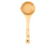 Spoon Anti-scald Labor-saving Ergonomics Dining Rice Soup Non Stick Oval Spoon for Home -Wooden Color