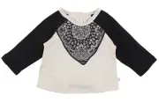 Fox & Finch Cruiser Bandana Tee - Black/Oat - Size 000