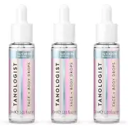 (3) TANOLOGIST SUNLESS SELF TANNING DROPS FOR FACE AND BODY, MEDIUM 1.01 OZ EA