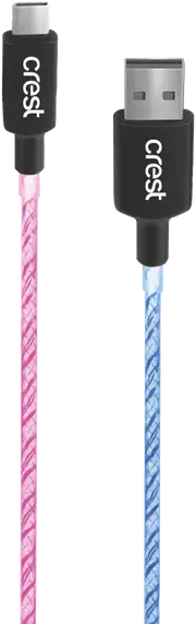 Techxtras USB-A to USB-C Glowing Cable (1m)
