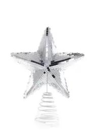 11.5" Tall 5 Point Pointy Star Mirrored Disco Christmas Tree Topper