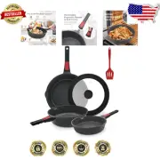 Durable Nonstick Frying Pan Set with Universal Lid - Perfect for All Stovetops