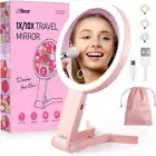LitBear Travel Makeup Mirror with Lights, Rechargeable Double-Sided 10X/1X