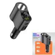 Car Cigarette Lighter Socket Splitter Dual USB + Type-C Charger 3.1A Voltmeter (for: Volvo)