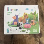 Hey Clay Kids ANIMALS Modeling Air-Dry 15 Cans Fun App Sealed Create SCULPT New
