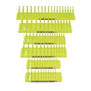 Hansen 3 Row SAE + Metric Socket Tray Set 22" x 5" x 4.25" Edge Tangs 6-Piece
