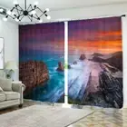 Dream Blue River Era 3D Blockout Photo Print Curtain Fabric Curtains Window