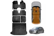 Floor Mats Boot Liner Set for Hyundai IONIQ 5 IONIQ5 2021-2025 All Weather Heavy Duty Cargo Kick Mats Back Seat Protector Cover