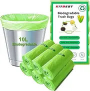 Biodegradable Bin Bags Liner 120 Counts, 10L Food Waste Bags Trash Bag Small, 10 Litre Compostable Compost Caddy Liners, Recycled Degradable Rubbish Garbage Bag for Kitchen Office, Green, 45 x 50cm