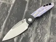 TwoSun Folding Knife M390 Titanium/CF Handle Camping Knife TS341-M390-Color
