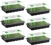 240-Cell 6-pcs Seed Starter Trays-Seed Starter Kit with Higher Humidity Dome