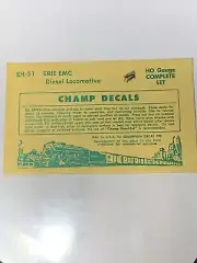HO Champ Decals HO Scale EH-51 Erie EMC Diesel Locomotive NIP