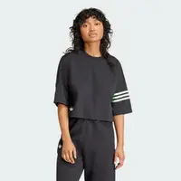 在飛比找momo購物網優惠-【adidas 愛迪達】上衣 女款 短袖上衣 運動 三葉草 
