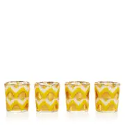 Les Ottomans Ikat Gold Glass, Set of 4