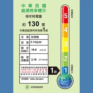 Panasonic 國際牌 16公升清淨除濕機 F-Y32JH【買就送好禮】