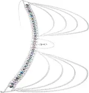 VALICLUD Shiny Waist Chain Charm Large Rhinestone Tassel Side Swing Belt for Women