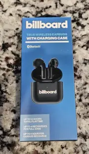 Billboard True Wireless Bluetooth Earbuds With Case, Black