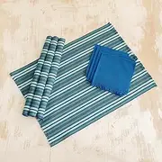 NOVICA Handmade Sandy Shore Cotton Placemats and Napkins (Set for 4)