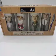 The Office Christmas Gift Pint Glass Set 4 Michael Scott Dwight 10 Oz Glassware