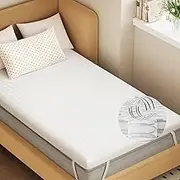 4 Inch Mattress Topper Twin XL Size Spring Core Memory Foam Firm Thick Bed Topper No Odor White Soft Breathable with Removable Cover for Body Support