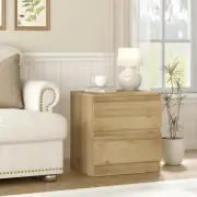 Bedside Table with 2 Drawers,Oak Side Tables Storage Small Narrow Desk Chest of