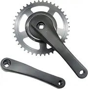 Generic Folding Bike Crankset Aluminium Alloy Sprocket Crankset Single Speed for Cycling