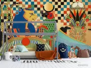 3D Cartoon Circus Pattern Wallpaper Wall Murals Removable Wallpaper 41