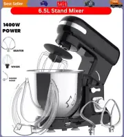 6.5L Stand Mixer, Black Electric Food Mixer, 6-Speed Flour Grinder Minced Meat