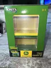 1/64th John Deere Tractor 2 Piece Stackers Set Ertl Display Case
