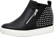 [CUSHIONAIRE] Women's Hollywood Studded Hidden Wedge Sneaker +Memory Foam