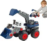 Excavator Construction Toy,Excavator Bulldozer Model Vehicle Toy | Push and Go Engineering Theme Hand-Eye Coordination Improver for Birthday, Children's Day