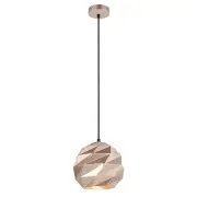 ORIGAMI Pendant Lamp Light Interior ES 60W Rose Gold Dome Small Iron OD220mm x H3215mm