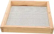 GAROZATION Stainless Steel Compost Sieve with Mesh Ergonomic Wood Frame for Efficient Soil Screening Gardening and Landscaping