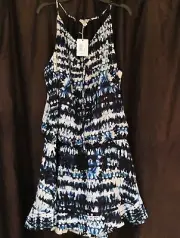 New Large Dress Ruffles Tye Die Belle Sky strappy short elastic waist JC Penny