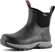 [Showave] Men's Rain Boots Waterproof Excursion Rubber Boots Insulated Mud Booties for Trekking Gardening Farming Camping Fishing and Chore Work