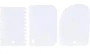 3 PCS Dough Scraper, Pastry Scraper Plastic Bench Cutter, Bowl Scrapers Dough Bread Cutters for Cake Decorating Baking (White)