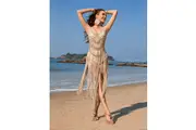 Caliana Tassel Cover Up Maxi Dress - Khaki