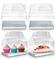 20 Pcs Clear Gable Bakery Gift Boxes Party Favor Dessert Cookie Cupcake Boxes