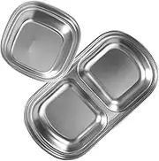 BESTOYARD 2pcs Stainless Steel Sauce Dish Set 304 Dipping Bowls for Appetizers Condiments and Sauces Reusable Kitchen Serving Trays for Home and Restaurant
