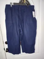 NWT Kim Rogers Pants Women's XL Blue Capris Classic American Vintage