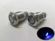 Pactrade Marine 2 of Blue LED Ultra Flush Light On-Off Push Switch Ring Button