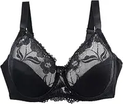[Generic] Bra with Back Support 38/85 40/90 42/95 44/100 46/105 BCDEF Cup Bra Sexy Lace Bra for Women Lingerie Plus Size Womens Sports Bra Womens Bras Comfortable No Wire (Black, 95D)
