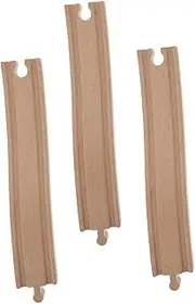 INOOMP 3Pcs Wooden Train Track Accessories for Creative Educational for Play Easy Assembly Wooden Railway Track for Train Scene Building Fun Simulation Track Model