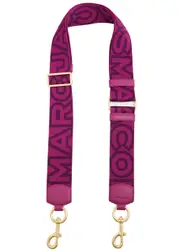 Marc Jacobs Logo-jacquard Canvas bag Strap - Dark Pink ONE SIZE