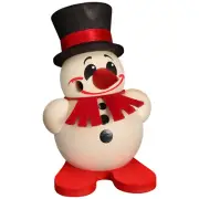 MINI Snowman on Skis German Smoker Incense Figurine Hat