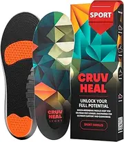 [CRUVHEAL] New Sport Shock Absorbing Insoles - Athletic Shoe Cushioning Inserts for Men and Women - Ideal for Active Sports Running Training Hacking - Neutral Arch Good for Sneakers Shoes, S