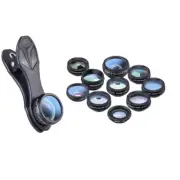 10 In 1 Phone Camera Lens Kit Fish Eye Wide Macro Star Filter Lens Compact Size